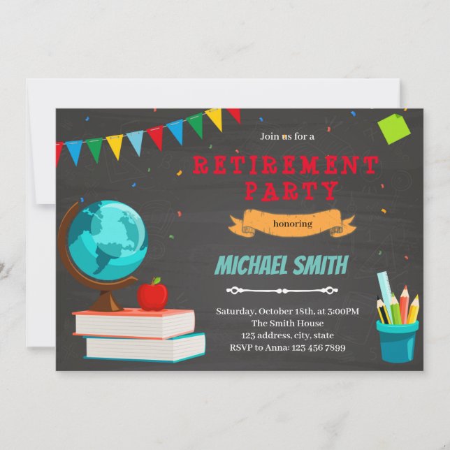 Convite para festa de aposentadoria de professor (Frente)