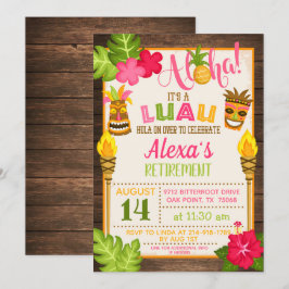 Convite para Festa de Aposentadoria Luau
