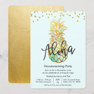 Convite para Festa de Aquecimento Aloha Luau