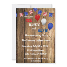 Convite para Festa de Aquecimento Red, White & Bre