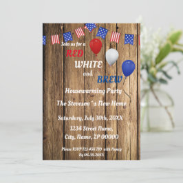 Convite para Festa de Aquecimento Red, White & Bre