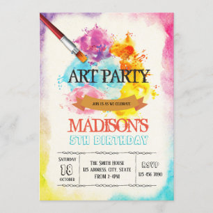 Convite para festa de arte