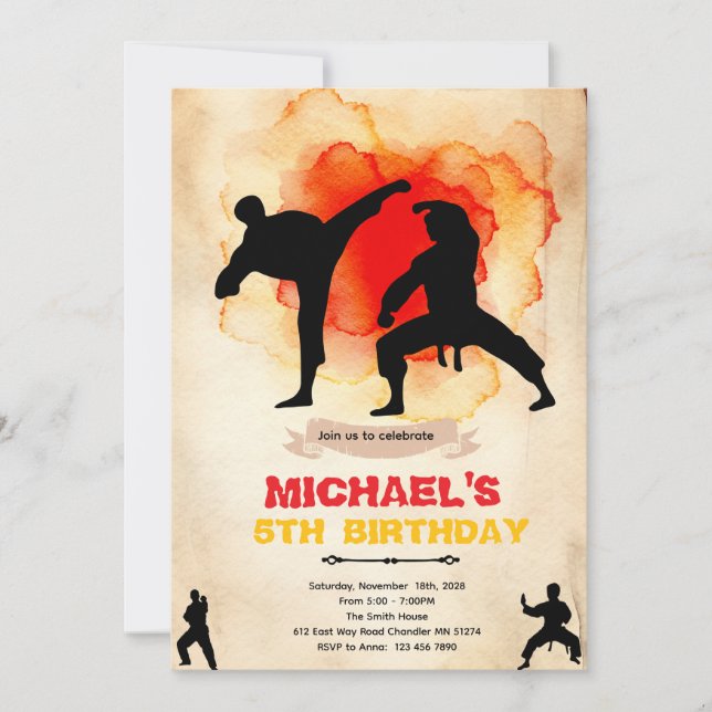 convite para festa de artes marciais (Frente)