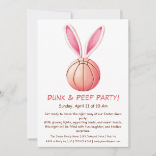 Convite para Festa de Basquete de Páscoa – Dunk &