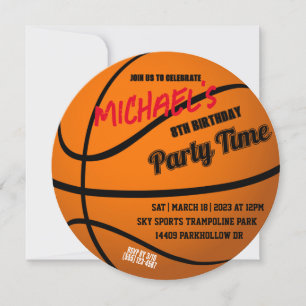 Convite para Festa de Basquete Redondo