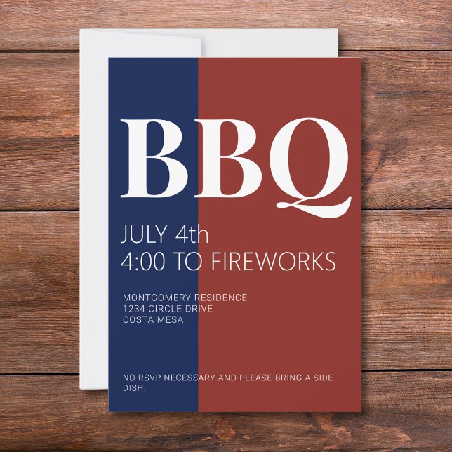 Convite para Festa de BBQ de 4 de Julho (Criador carregado)