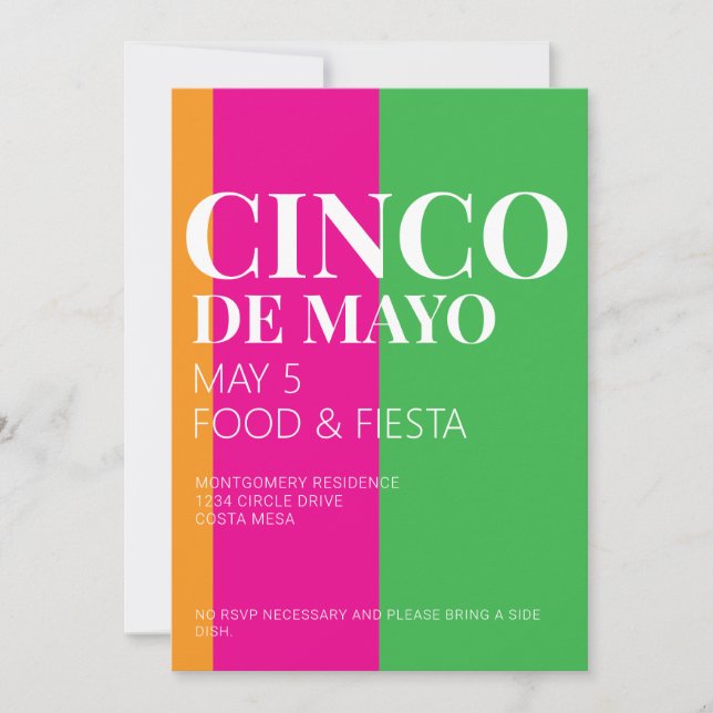 Convite para Festa de BBQ do Cinco De Mayo (Frente)