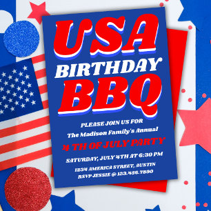 Convite para Festa de BBQ Patriótica dos EUA