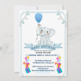 Convite para Festa de Bebê Balão de Elefante
