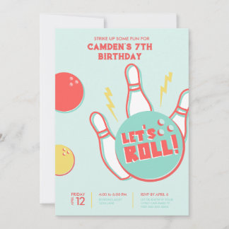 Convite para Festa de Boliche