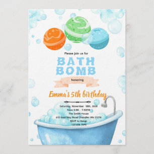 Convite para festa de bombas de banho