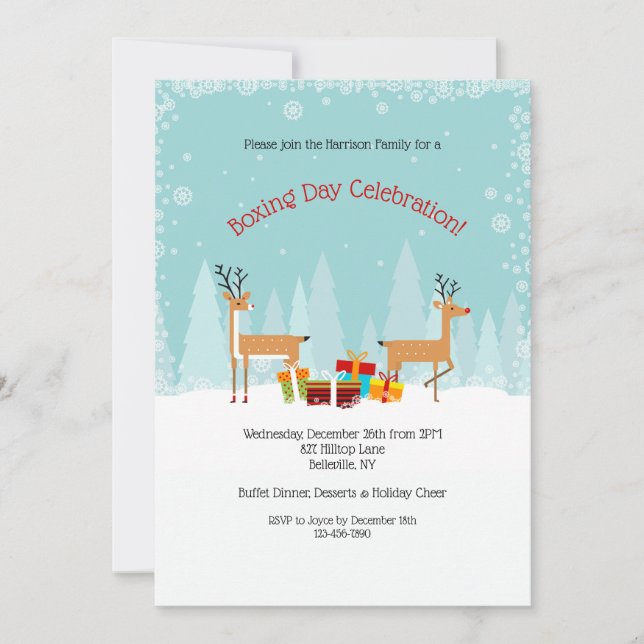 Convite para Festa de Boxing Day (Frente)