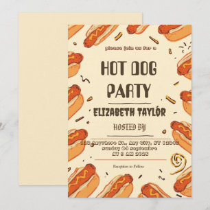 Convite para Festa de Cachorro Quente – Celebração