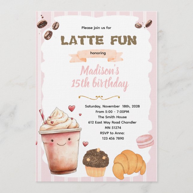 Convite para Festa de Café e Guloseimas (Frente)