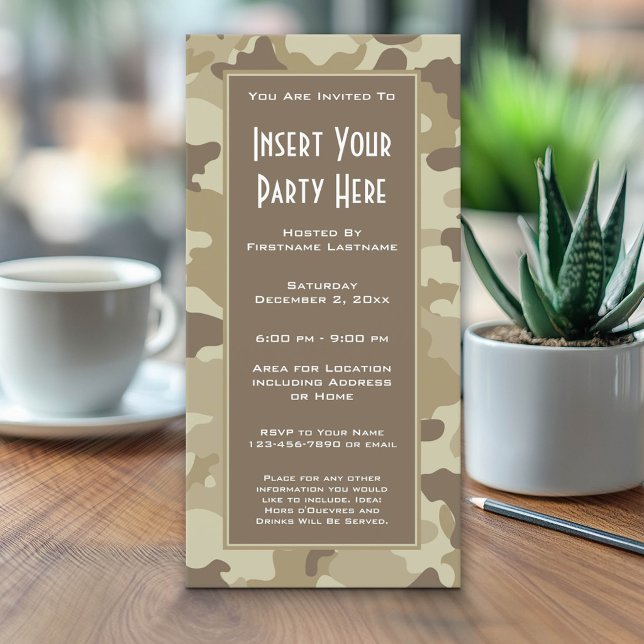 Convite para Festa de Camuflagem Militar (Camo Invitation)
