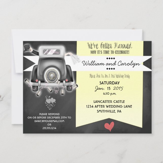 Convite para Festa de casamento de Posto de quadro (Frente)