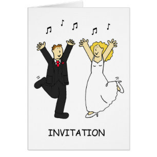 Convite para Festa de Casamento Desenho de Casal D
