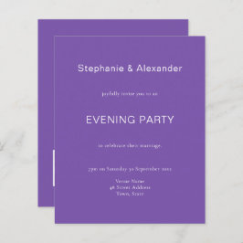 Convite para Festa de casamento RQ Roxo Simples de