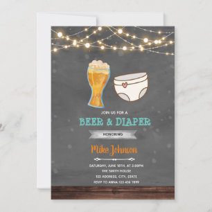 Convite para festa de cerveja e fralda
