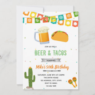 Convite para festa de cerveja e tacos