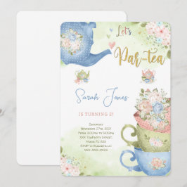 Convite para Festa de Chá de Aniversário de 2 Anos