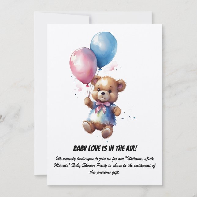 Convite para Festa de Chá de Bebê (Frente)