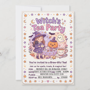 Convite para Festa de Chá de Halloween - Tarde Ass