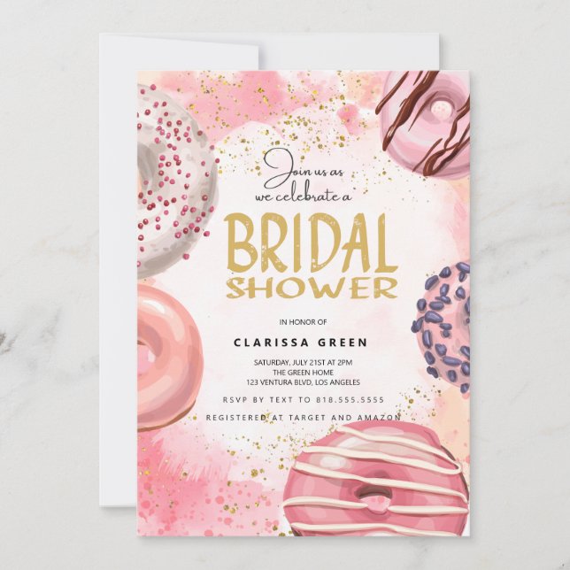 Convite para festa de CHÁ DE NOIVA com Donut (Frente)