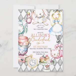 Convite para Festa de Chá do Primeiro Aniversário 