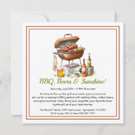 Convite para Festa de Churrasco & Cerveja de Verão