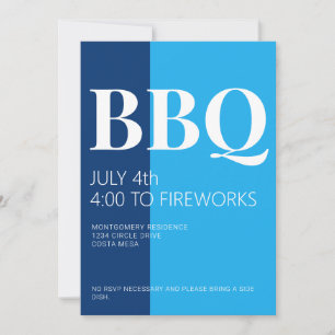Convite para Festa de Churrasco de 4 de Julho