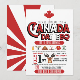 Convite para Festa de Churrasco do Dia do Canadá