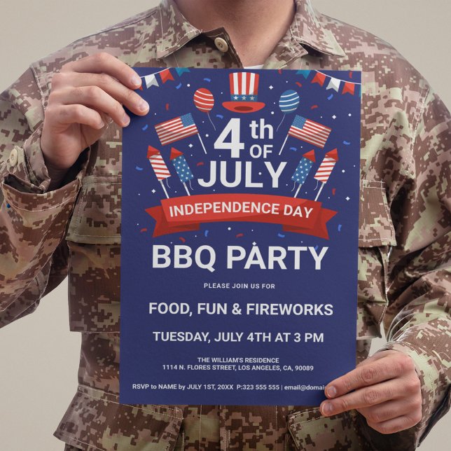 Convite para Festa de Churrasco e Fogos de Artifíc (Criador carregado)