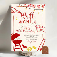 Convite para festa de churrasco Grill and Chill co