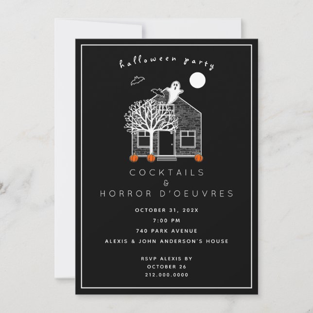 Convite para Festa de Cocktail de Halloween (Frente)