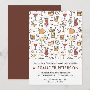 Convite para Festa de Cocktail de Natal Padrão de 
