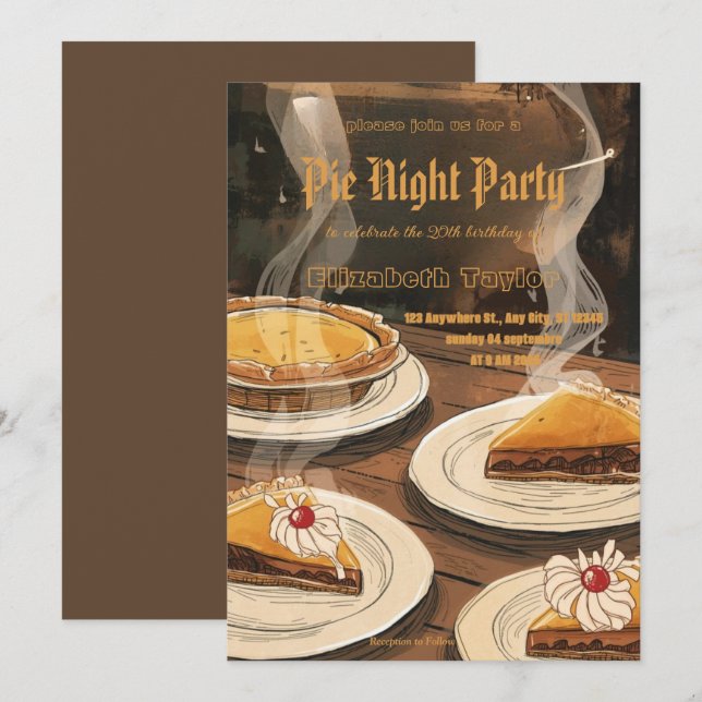 Convite para Festa de Compartilhamento de Torta –  (Frente/Verso)