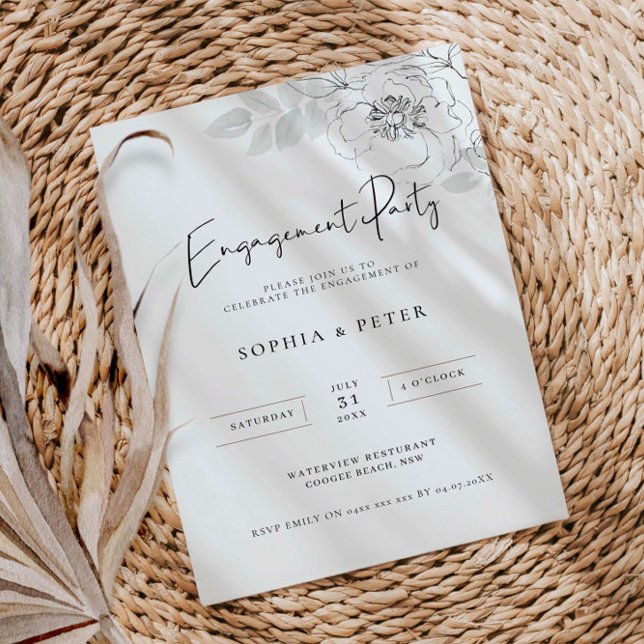 Convite para Festa de Compromisso de Ilustração Bo (Criador carregado)