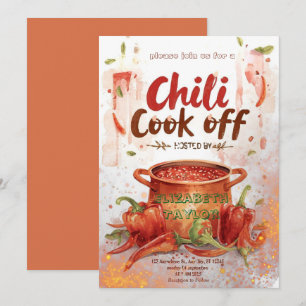 Convite para Festa de Concurso de Chili