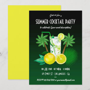 Convite para festa de coquetéis de verão para qual