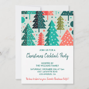 Convite para Festa de Coquetel de Natal Floresta c