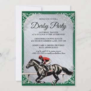 Convite para Festa de Corrida de Cavalos Derby 202
