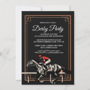 Convite para Festa de Corrida de Cavalos Derby 202
