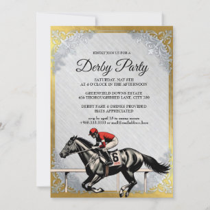 Convite para Festa de Corrida de Cavalos Gold Derb