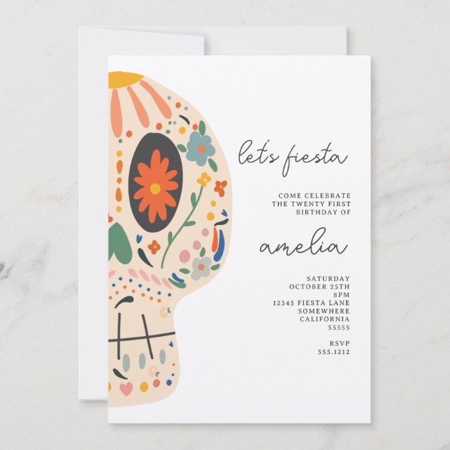 CONVITE PARA FESTA DE CRÂNIO DE AÇÚCAR (Frente)