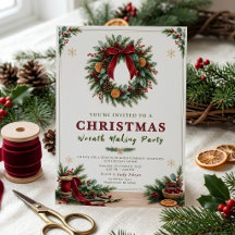 Convite para Festa de Criação de Coroa de Natal