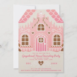 Convite para festa de decoração de Casa de Biscoit