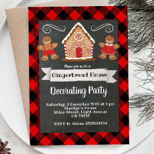 convite para festa de decoração de casa de gengibr