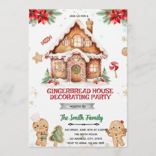 Convite para Festa de Decoração de Casa de Pão de