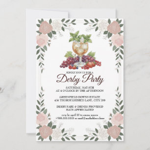 Convite para Festa de Derby com Design Floral de M